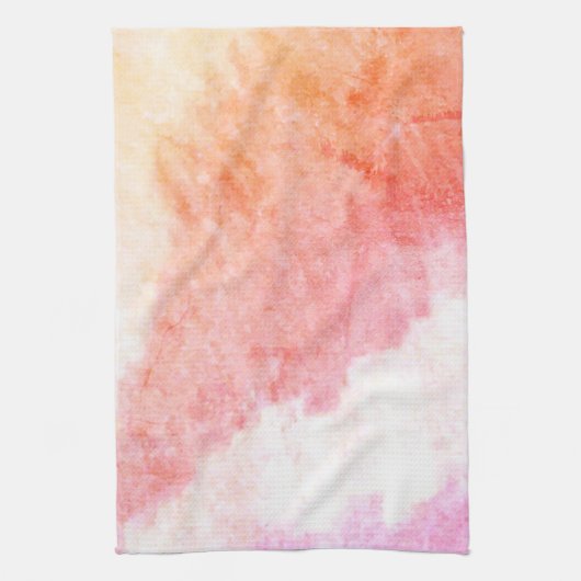 Orangefarbene Pfirsichfarben und Rosa Geschirrtuch (Vertikal)