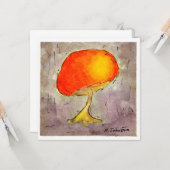 Orangefarbene Pilzgraukarte Karte (Vorderseite/Rückseite Beispiel)