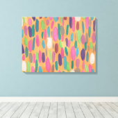 Orangefarbene Pinselstriche Abstrakte Leinwand Pri (Insitu (Holzboden))