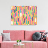 Orangefarbene Pinselstriche Abstrakte Leinwand Pri (Insitu (Wohnzimmer))