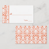 Orangefarbene Platzkarten (Vorne/Hinten)