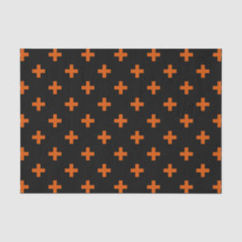 Orangefarbene Polka-Kreuze auf schwarz Seidenpapier