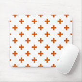 Orangefarbene Polka-Kreuze auf weiß Mousepad (Mit Mouse)