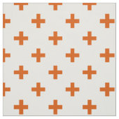 Orangefarbene Polka-Kreuze auf weiß Stoff (Muster)