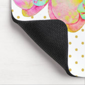 Orangefarbene Polka-Punkte Mousepad (Ecke)