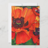 Orangefarbene Poppies Hochzeitsfeier Einladung (Rückseite)