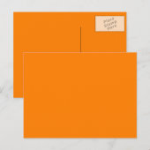 Orangefarbene Postkarte in Uni (Vorne/Hinten)