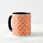 Orangefarbene quadratische Pixel Tasse (Vorderseite Links)