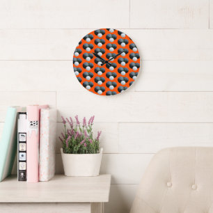 Orangefarbene Rasen, Wall-Uhr Große Wanduhr