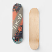 Orangefarbene Rasse mit Text SK8 Skateboard (Vorderseite)