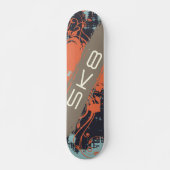 Orangefarbene Rasse mit Text SK8 Skateboard (Vorne)