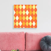 Orangefarbene Raute Leinwanddruck (Insitu (Wohnzimmer))