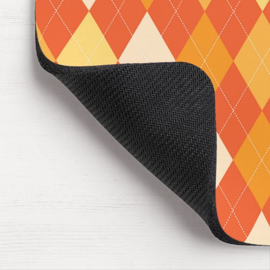 Orangefarbene Raute Mousepad (Ecke)