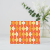 Orangefarbene Raute Postkarte (Stehend Vorderseite)