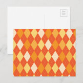 Orangefarbene Raute Postkarte (Vorne/Hinten)