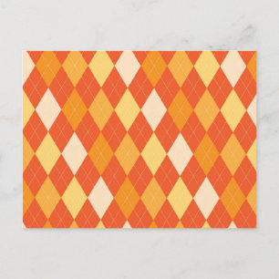 Orangefarbene Raute Postkarte