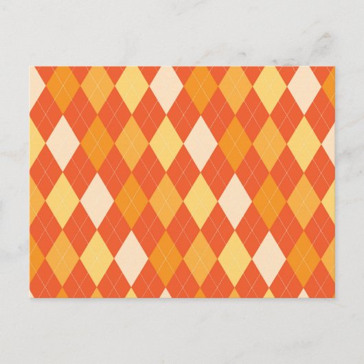 Orangefarbene Raute Postkarte (Vorderseite)