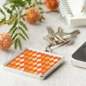 Orangefarbene Raute Schlüsselanhänger (Seite)