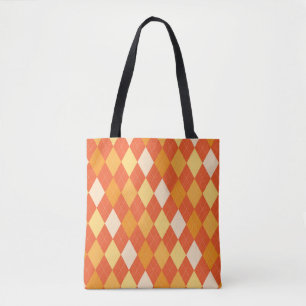 Orangefarbene Raute Tasche