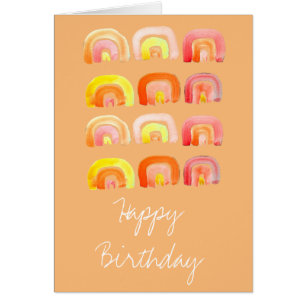 Orangefarbene Regenbogen-niedliche Retrografik