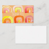 Orangefarbene Regenbogen-niedliche Retrografik Mitteilungskarte (Vorne/Hinten)