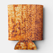 Orangefarbene Regentropfen auf Glas, abstrakter Hi Dosenkühler (Rückseite)