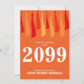 Orangefarbene Reihe von Tassels Foto Abschluss Ein Einladung (Vorderseite)