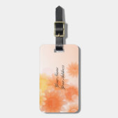 Orangefarbene romantische Vintage Blume Gepäckanhänger (Vorderseite vertikal)