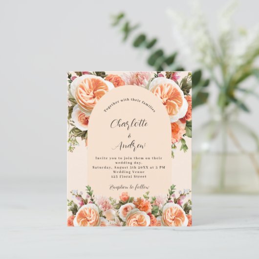 Orangefarbene Rosa Blumengestelle Hochzeitsfeier (Stehend Vorderseite)