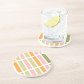 Orangefarbene Rosa Gold und grüne Streifen Getränkeuntersetzer (Seite)