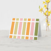 Orangefarbene Rosa Gold und grüne Streifen Karte (Gelbe Blume)