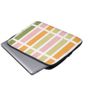 Orangefarbene Rosa Gold und grüne Streifen Laptopschutzhülle (Vorne Knopf)