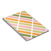 Orangefarbene Rosa Gold und grüne Streifen Notizblock (Rechte Seite)