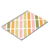 Orangefarbene Rosa Gold und grüne Streifen Notizblock (Linke Seite)