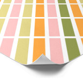 Orangefarbene Rosa Gold und grüne Streifen Poster (Ecke)