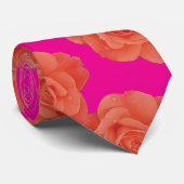 Orangefarbene, rosa Rose Moderne Farben Krawatte (Gerollt)
