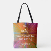 Orangefarbene, rosa, schlafende Kinder zum Schwimm Tasche (Rückseite)