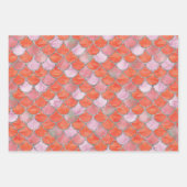 Orangefarbene, rosa und silberne Meerjungenskala Geschenkpapier Set (Vorderseite 2)