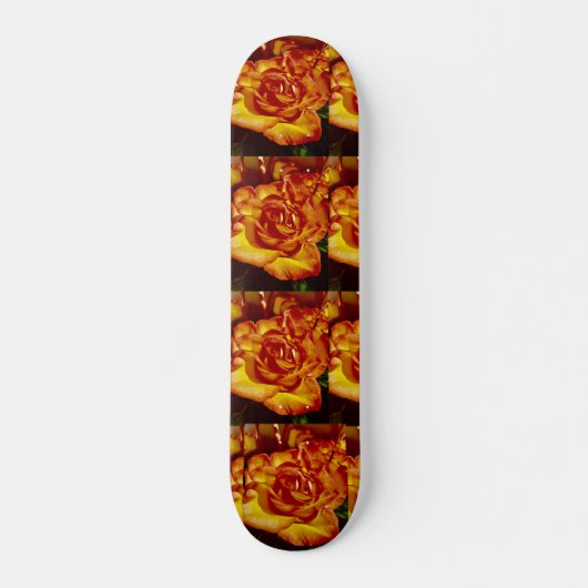 Orangefarbene Rose, 7 3/4" Skateboarddecke Skateboard (Vorne)