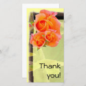 Orangefarbene Rose auf der Gelben Karte (Vorne/Hinten)