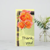 Orangefarbene Rose auf der Gelben Karte (Stehend Vorderseite)