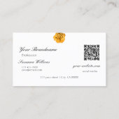 Orangefarbene Rose bei Schlichten Peach White Init Visitenkarte (Rückseite)