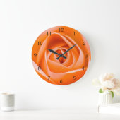 Orangefarbene Rose Blume Acrylwand Große Wanduhr (Zuhause)