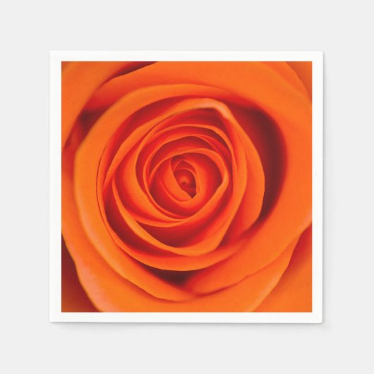 Orangefarbene Rose Blume Cocktailpapier Serviette (Vorderseite)