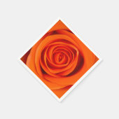 Orangefarbene Rose Blume Cocktailpapier Serviette (Ecke)