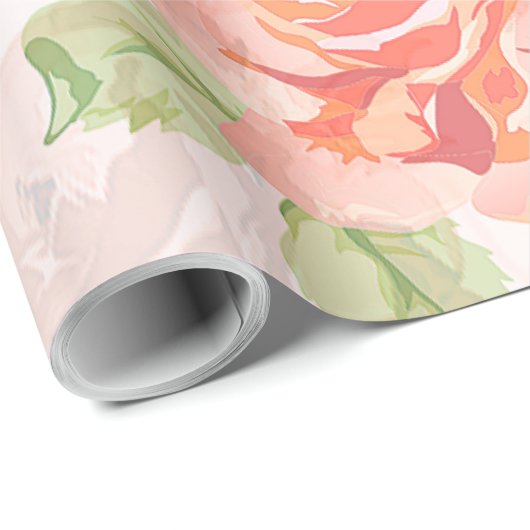 Orangefarbene Rose Blume Packpapier (Rolleneckpunkt)