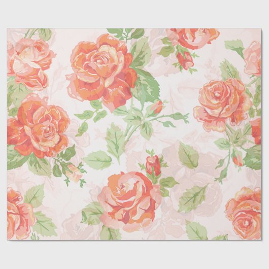 Orangefarbene Rose Blume Packpapier (Flach)