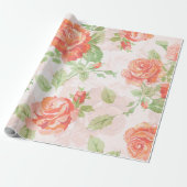 Orangefarbene Rose Blume Packpapier (Ungerollt)