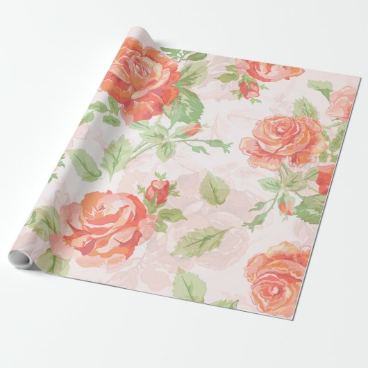 Orangefarbene Rose Blume Packpapier (Ungerollt)