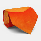 Orangefarbene Rose Blume Rockabilly Krawatte (Gerollt)